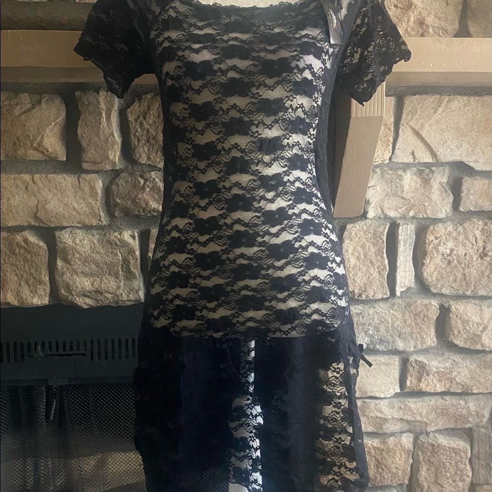 NWT-JUST SEXY LINGERIE-BLACK CHEMISE
